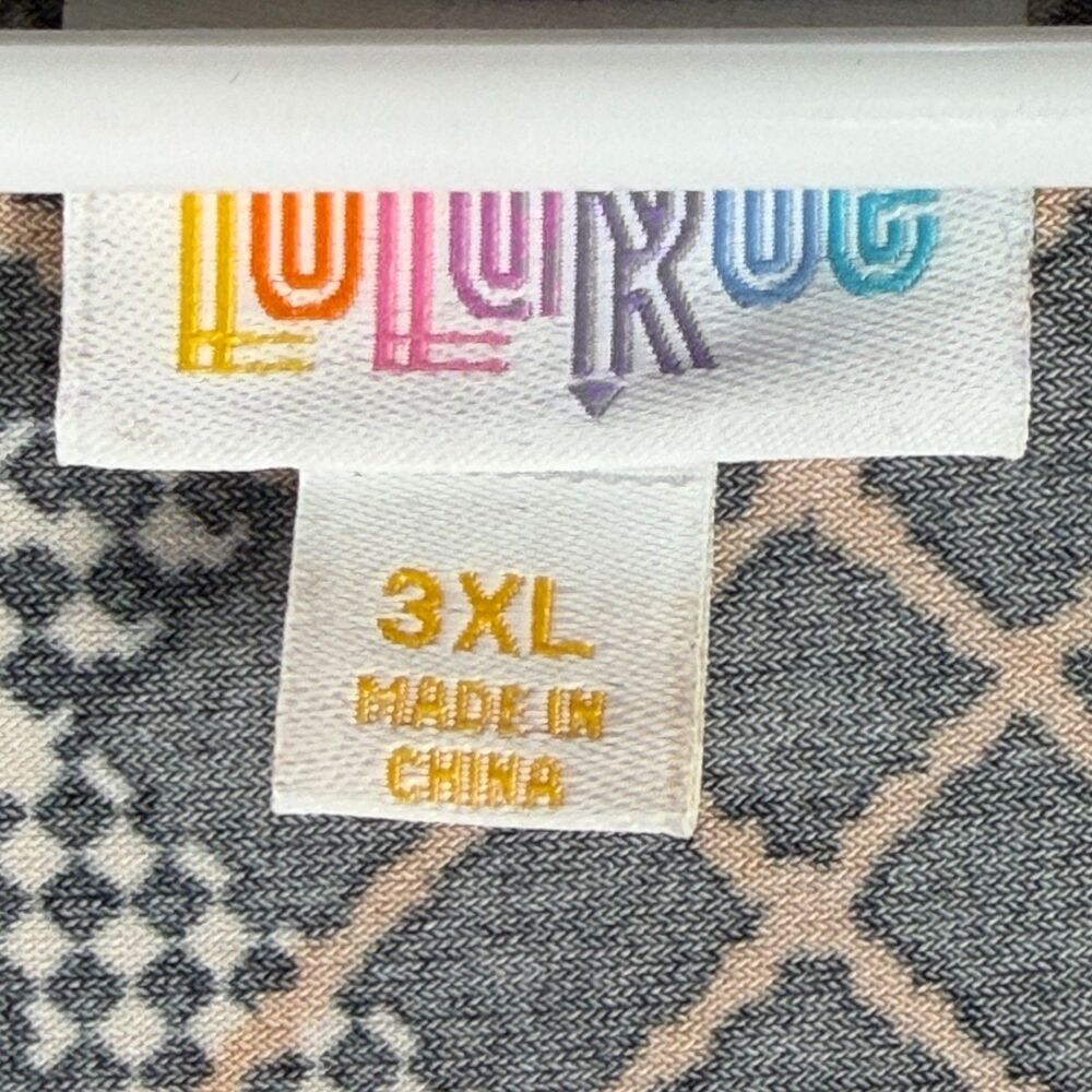 LuLaRoe Nicole Women’s 3XL Black Ivory Orange Plaid Dress Pockets NWT - Picture 6 of 9